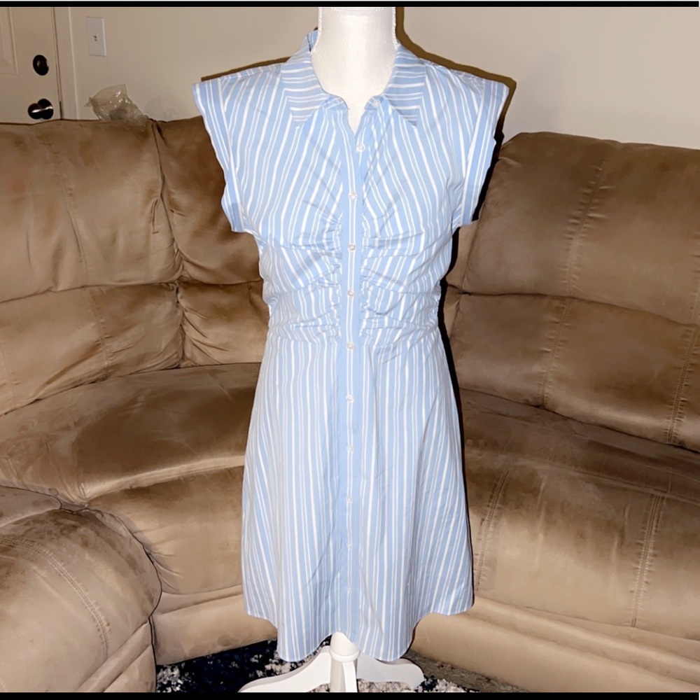 VERONICA BEARD Ferris Striped Button Up Dress - Picture 2 of 8